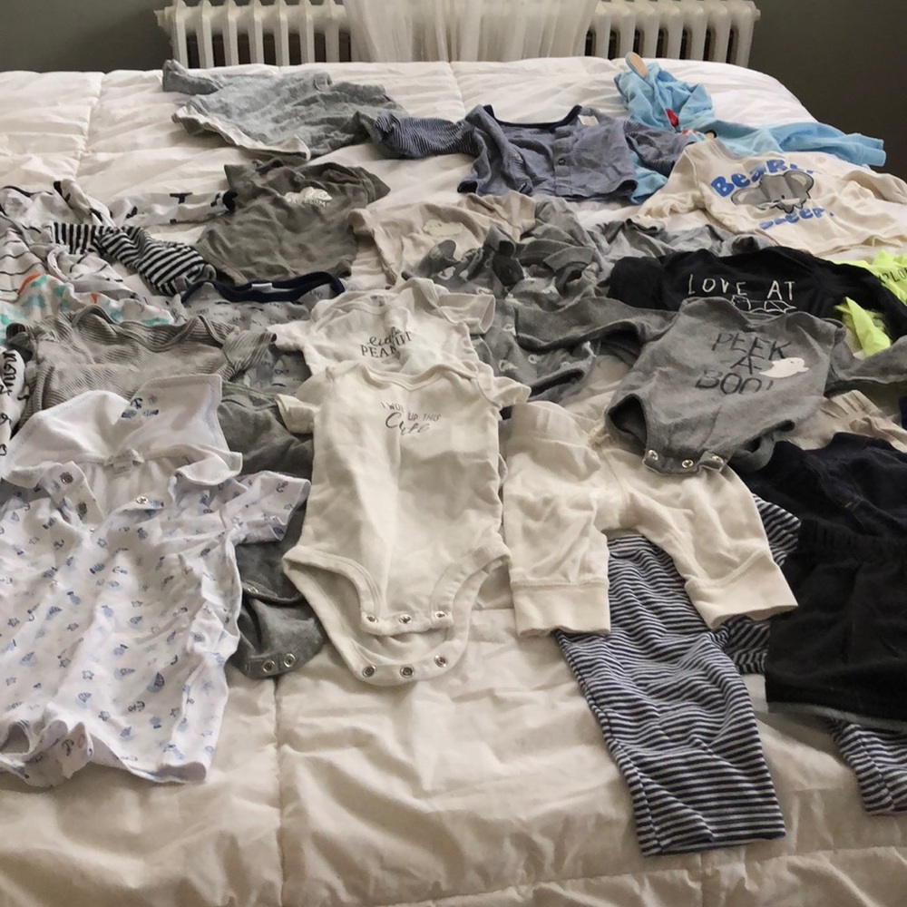 Bundle of baby clothes Carters, cloud island